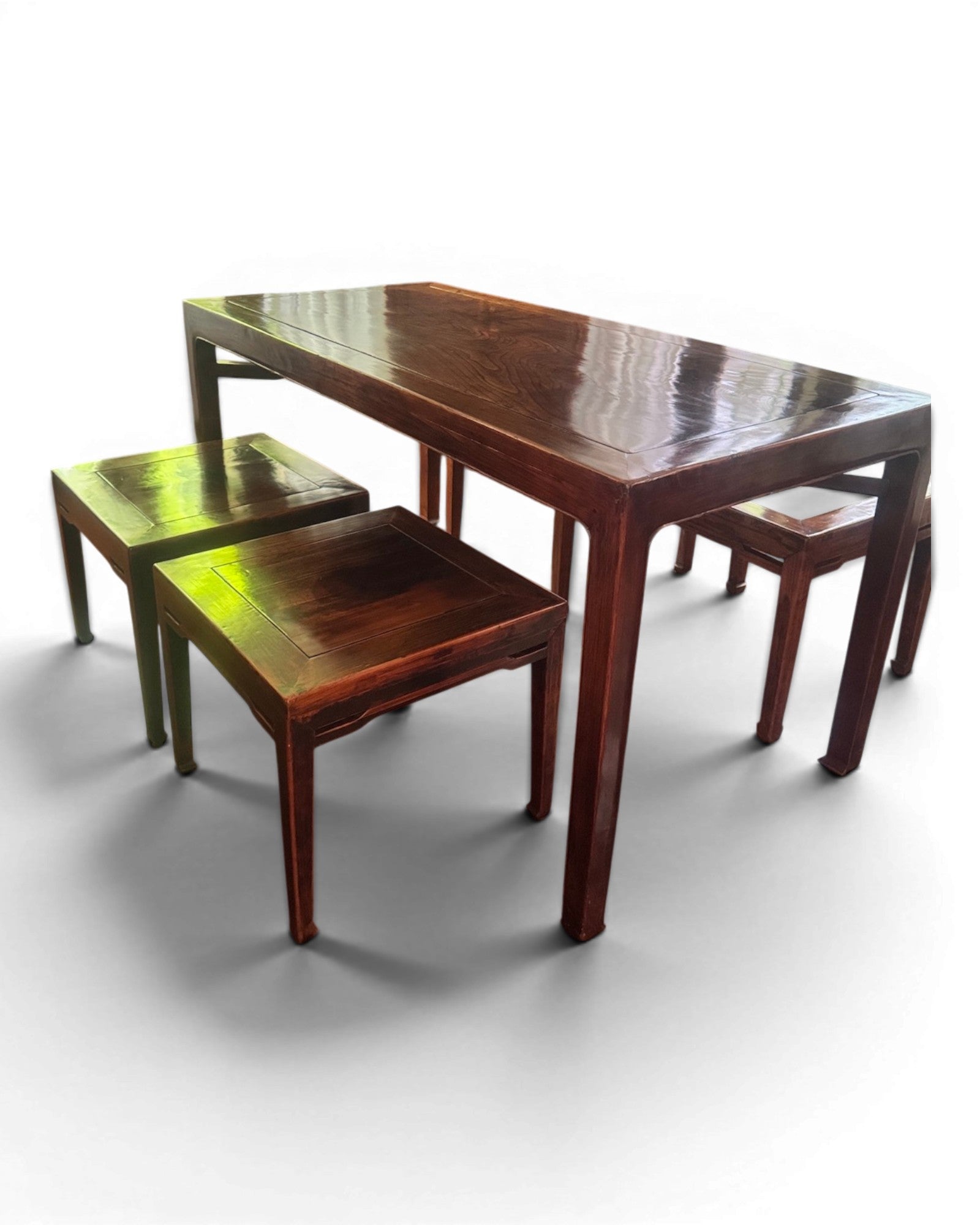 Qing Dynasty Lacquered Elm Wood Dining Table