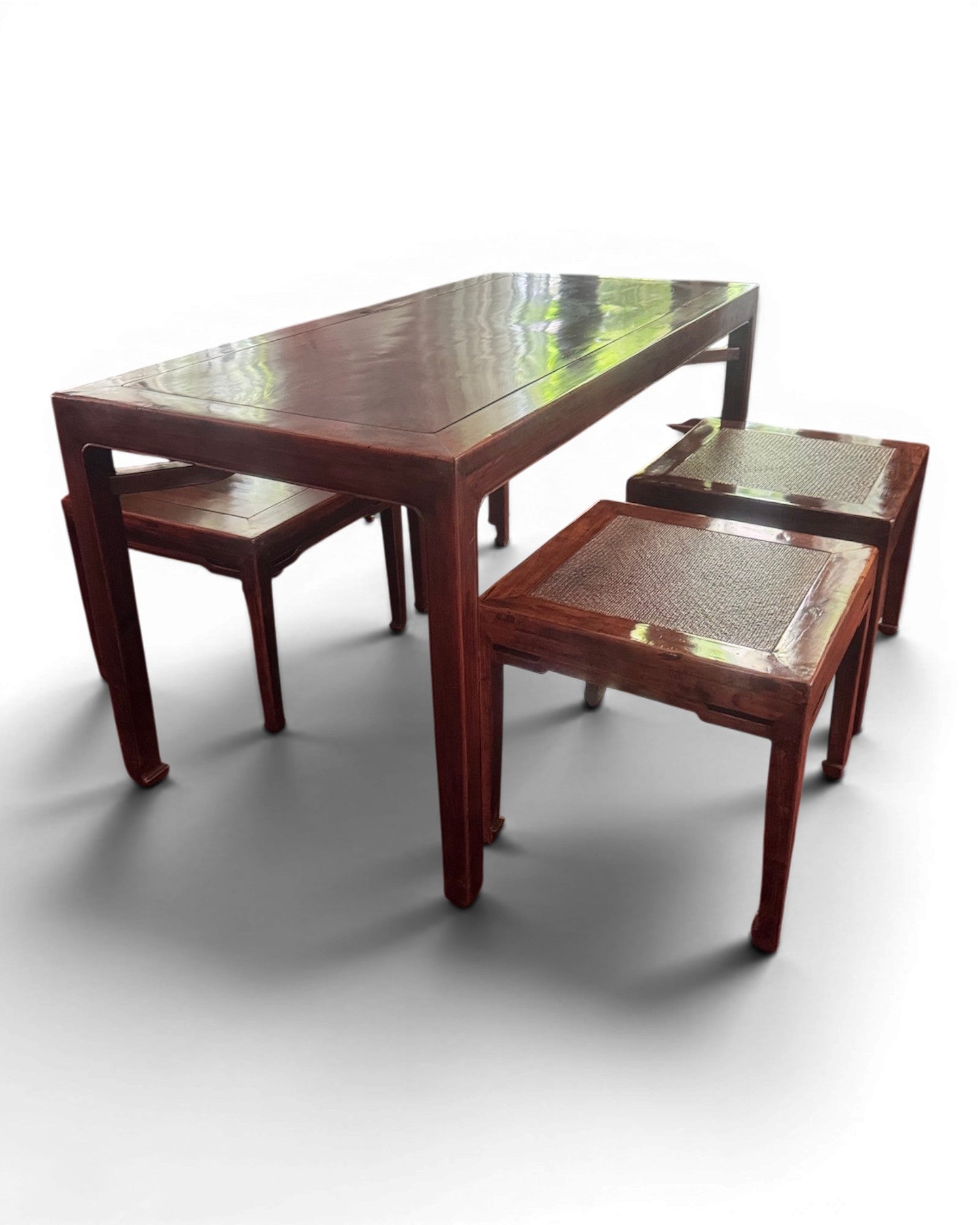 Qing Dynasty Lacquered Elm Wood Dining Table