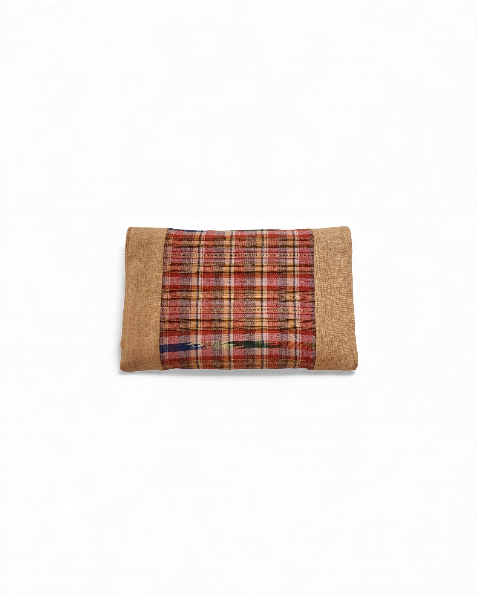 Triangular Cushion with Cotton Cover -  "Pakhao ma" Thai Pattern ผ้าขาวม้า