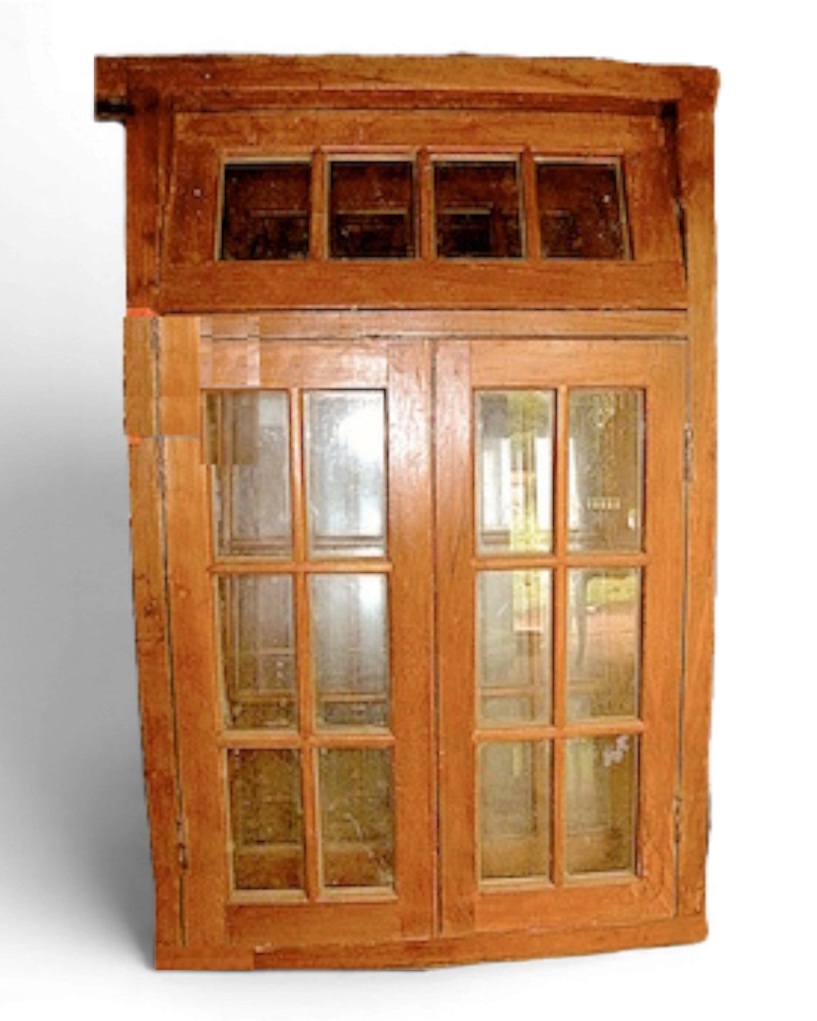 Teak Art-Deco Window with Transom Window - 1920s (H)
