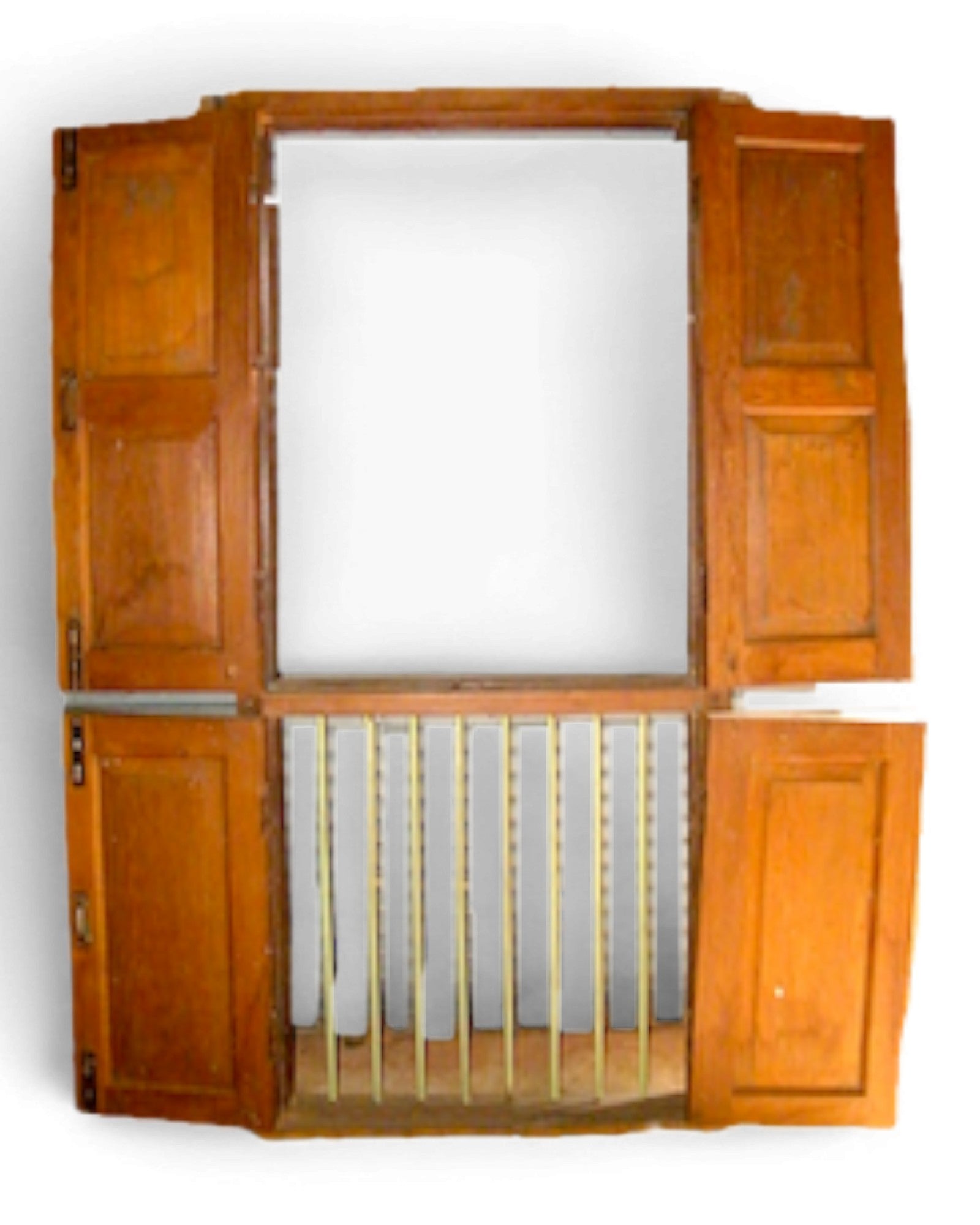 Teak - Window with Protective Lower Bars - 1930s (L)