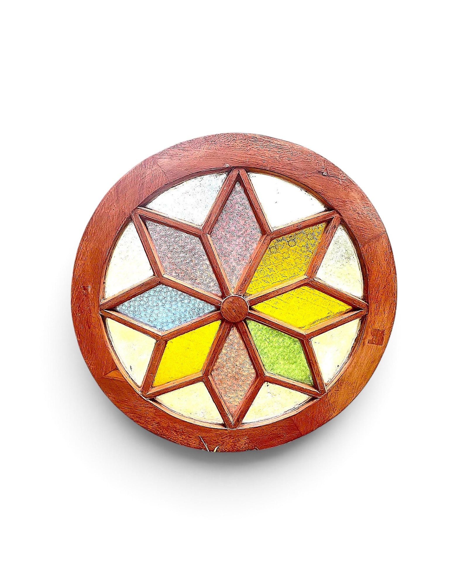 Antique Bull’s-Eye Rondel Windows with Geometric Starburst Design - Surround Living - 2