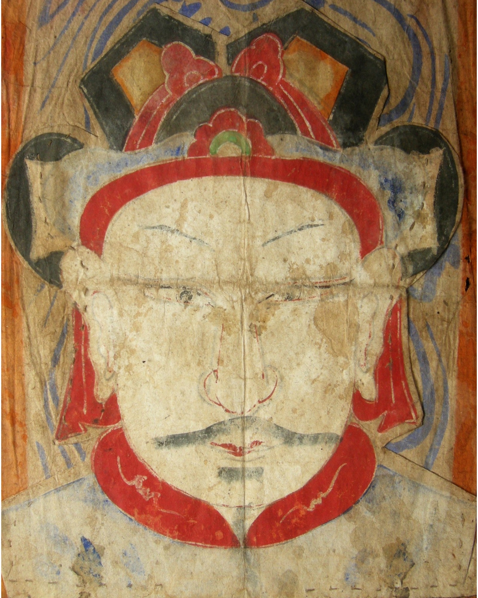 Framed Pair of Lantien Yao Ritual Paper Masks (44.5 x 60cm) - Surround Living - 3