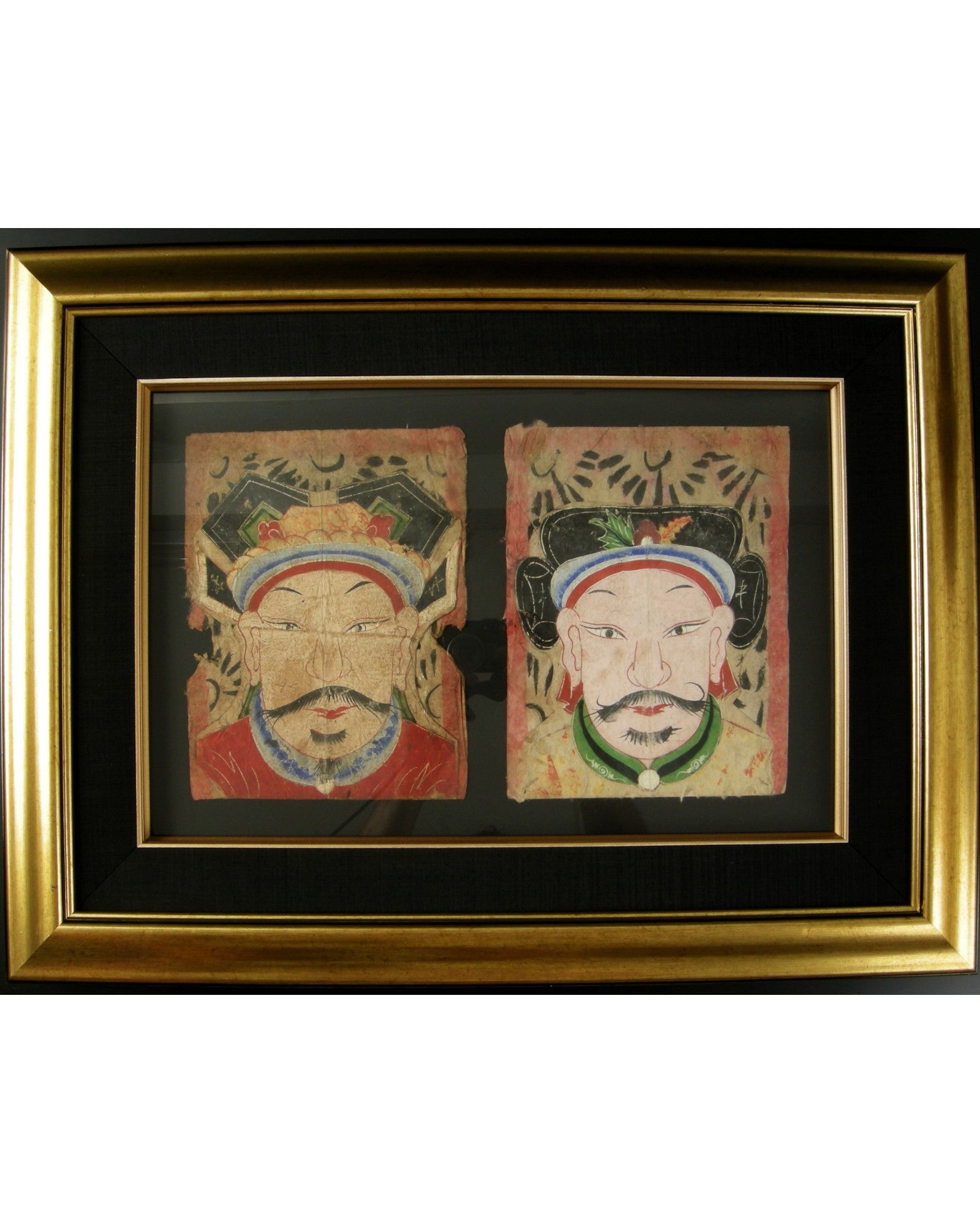 Framed Pair of Lantien Yao Ritual Masks (44.5 x 60cm) - Surround Living - 2