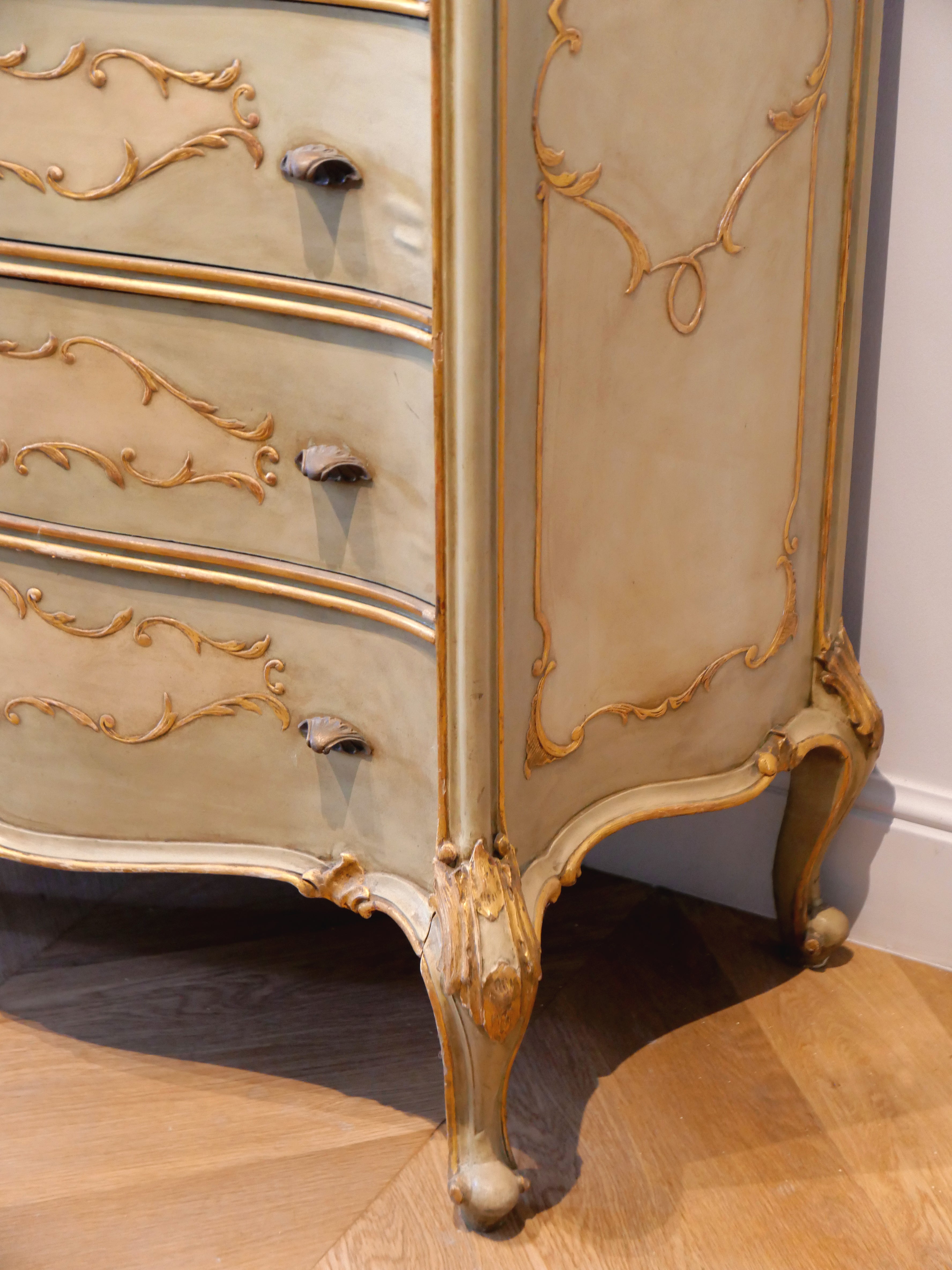 Rare Venetian Lacquered & Parcel-Gilt Secretaire