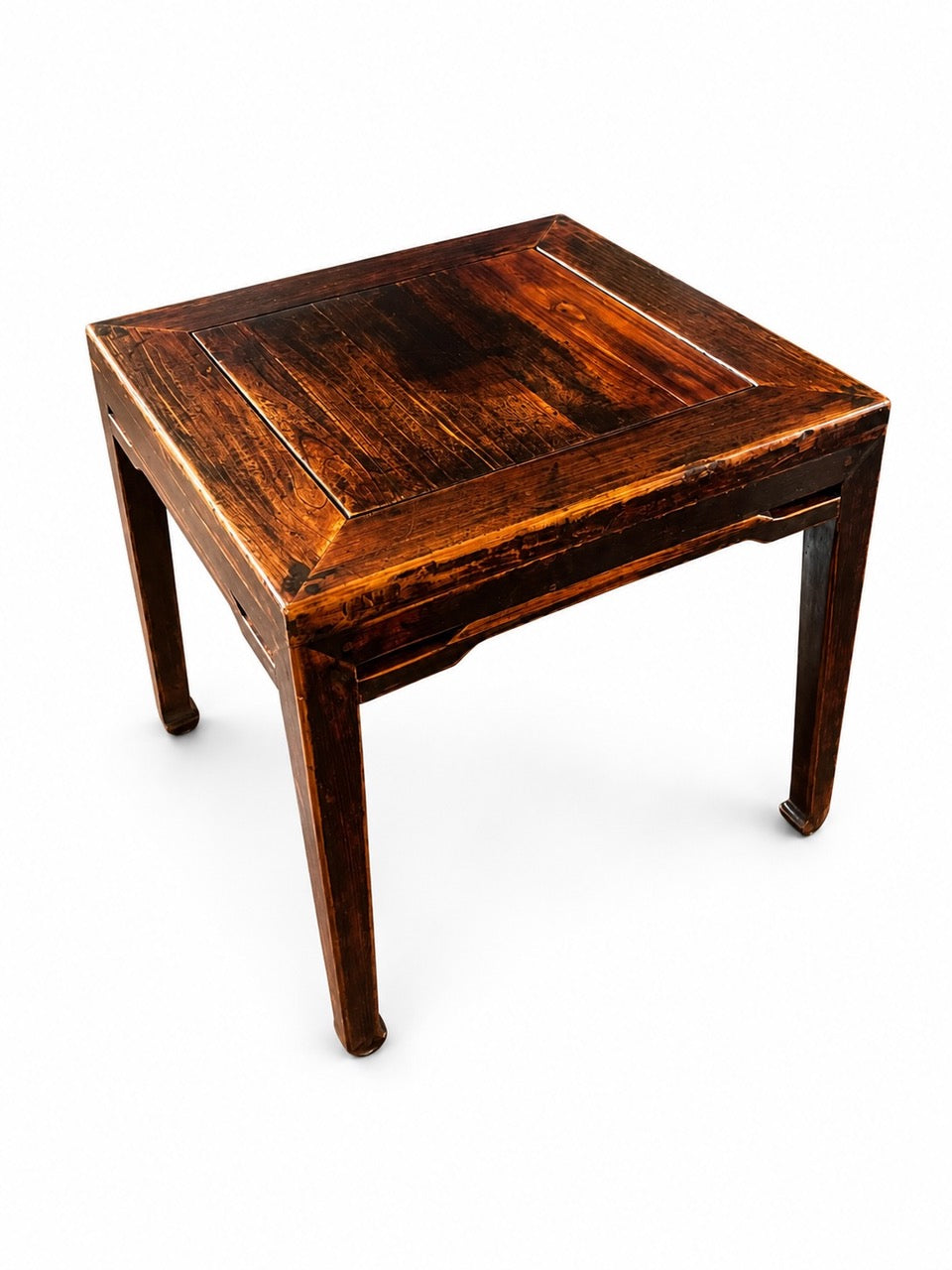 Pair of Qing Dynasty Low Elm Wood Side Tables / Stools