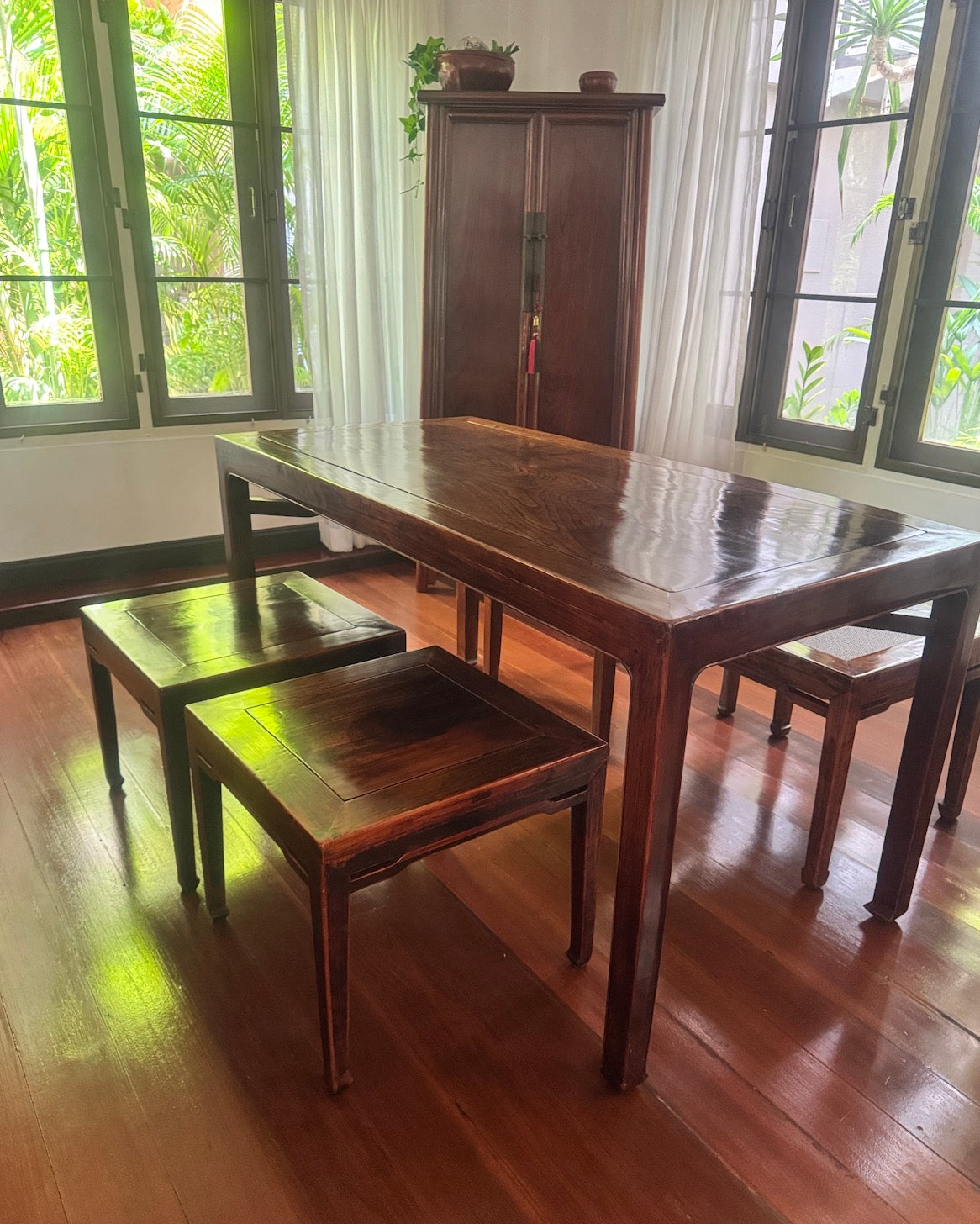Qing Dynasty Lacquered Elm Wood Dining Table