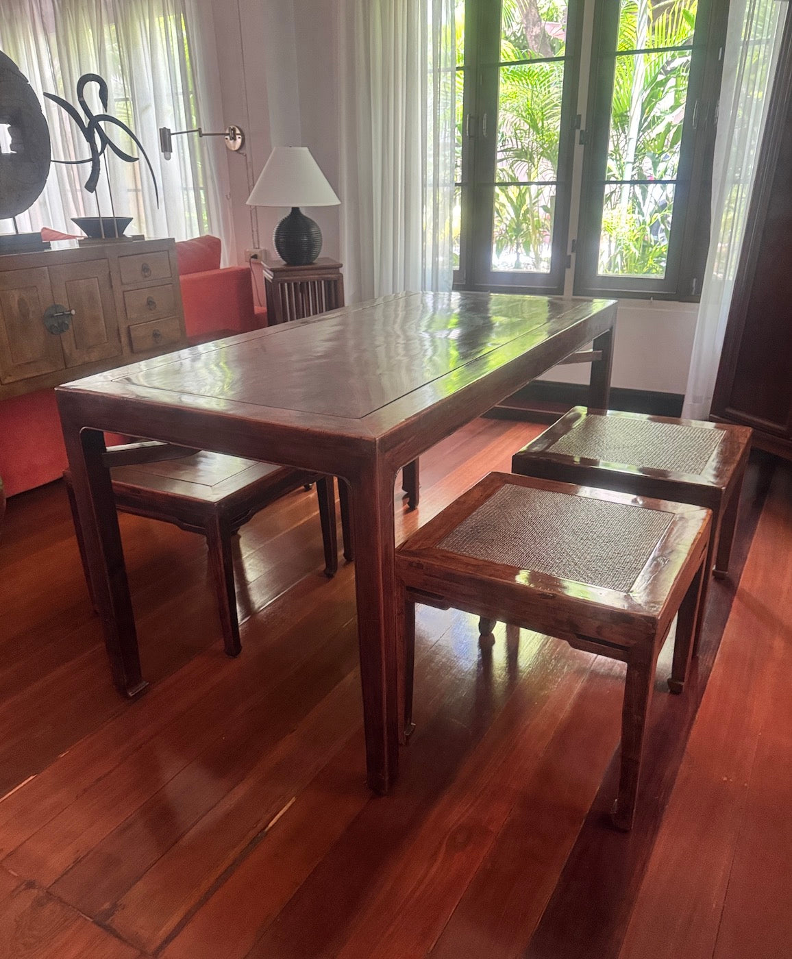 Qing Dynasty Lacquered Elm Wood Dining Table