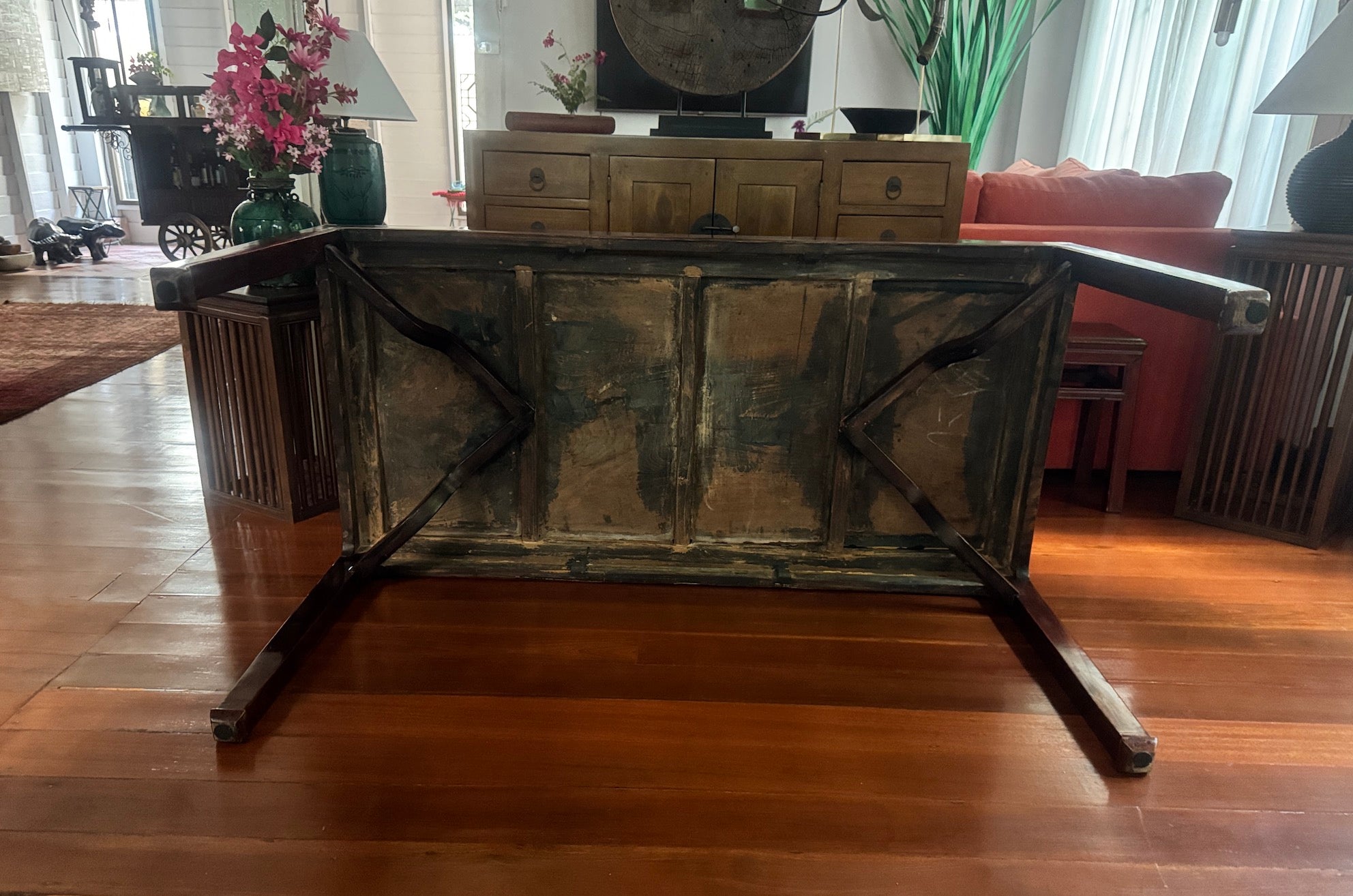 Qing Dynasty Lacquered Elm Wood Dining Table