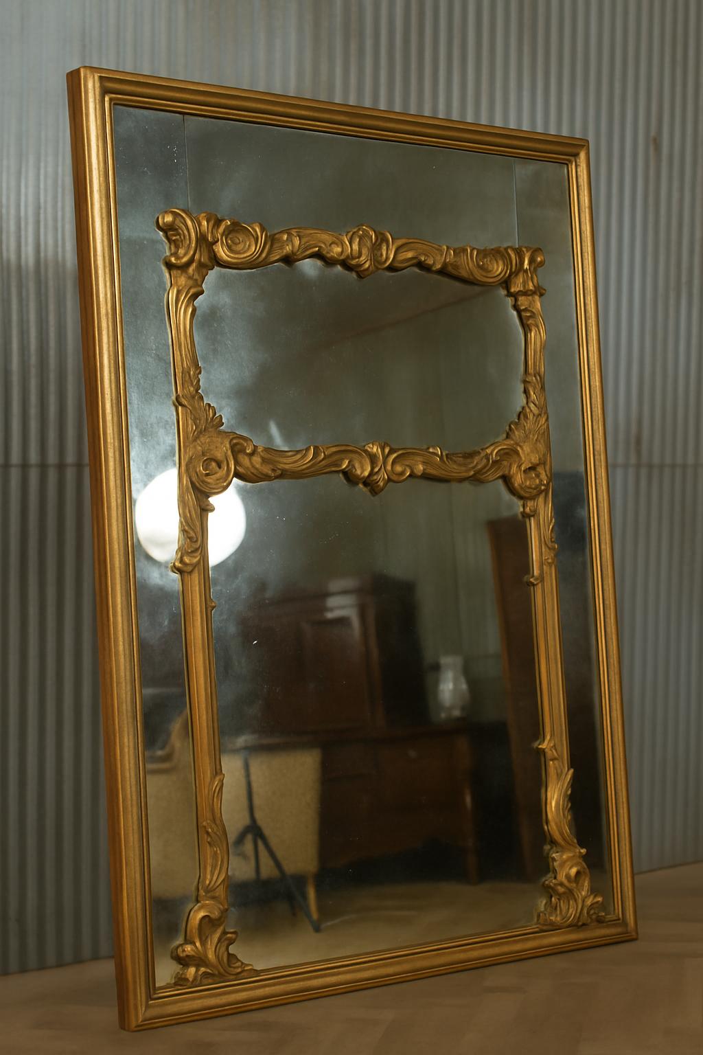 Trumeau Golden Paneled Mirror