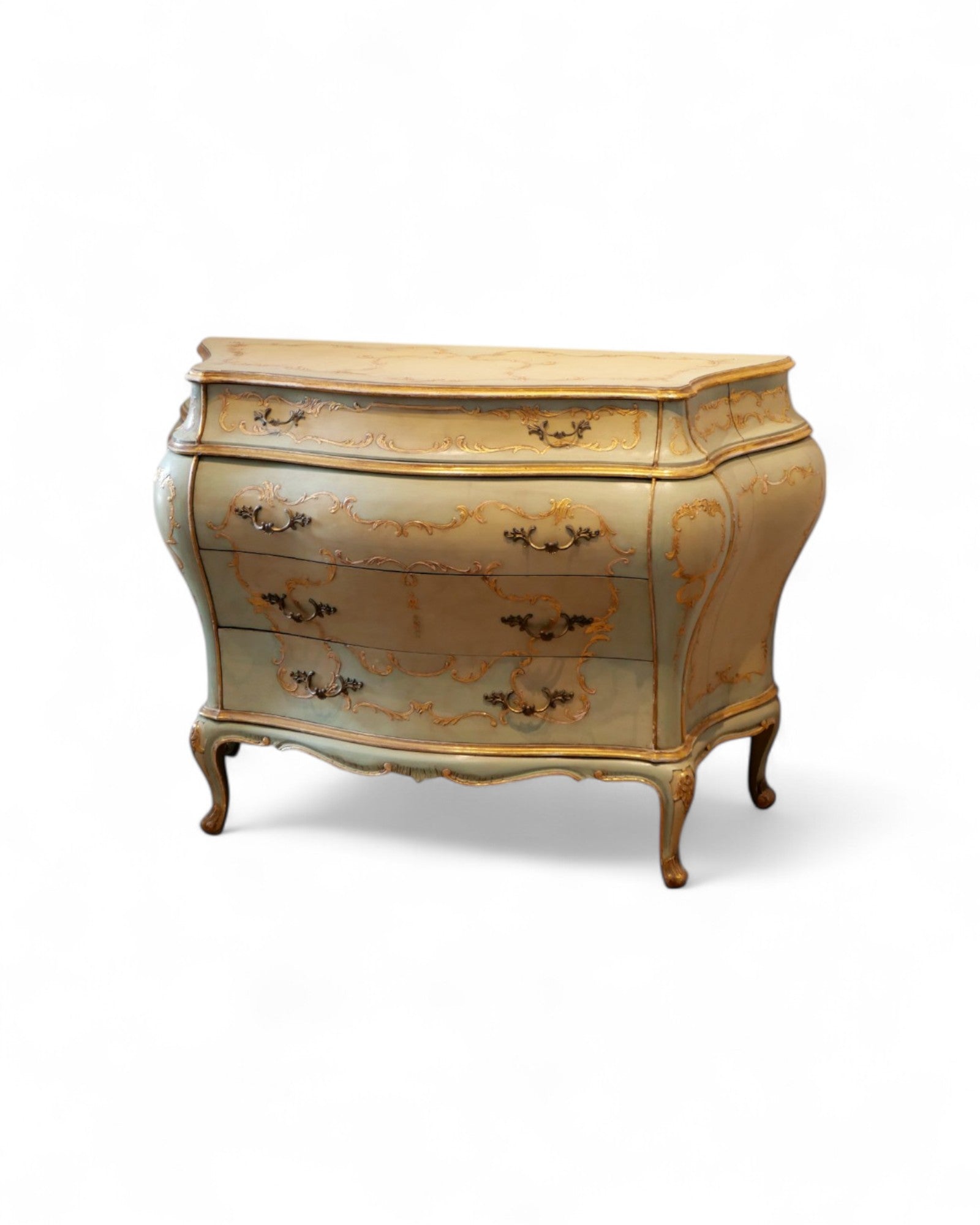 Rare Venetian Lacquered & Parcel-Gilt Commode