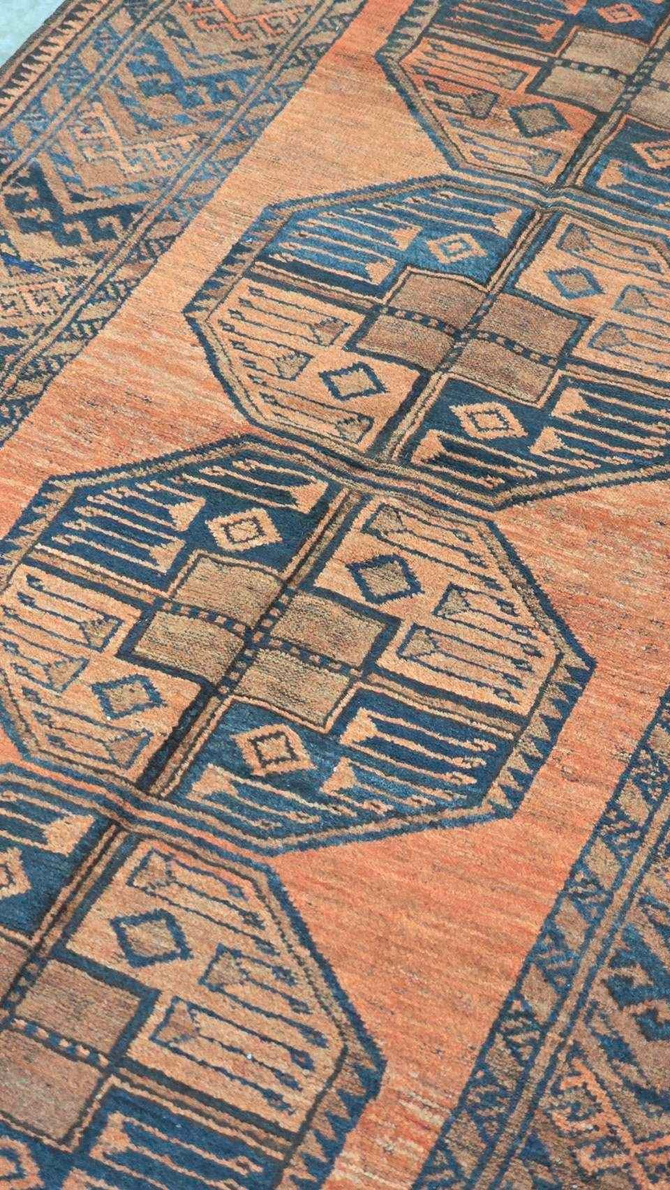 Vintage Afghan Tribal Octagon Rug | 116 x 203 cm