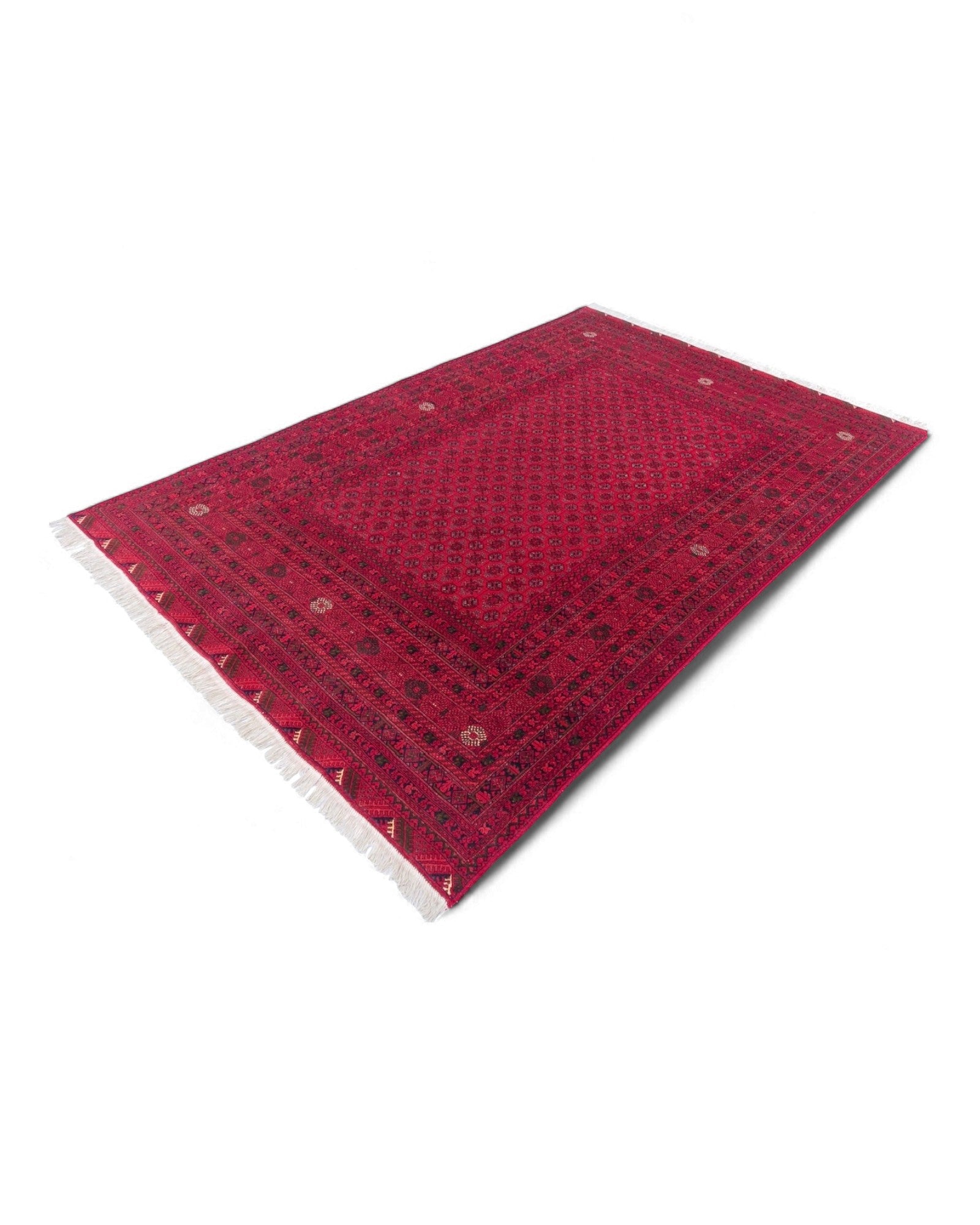 Vintage Tribal Bokhara Carpet – Uzbekistan, Mid-20th Century | 200 x 290cm