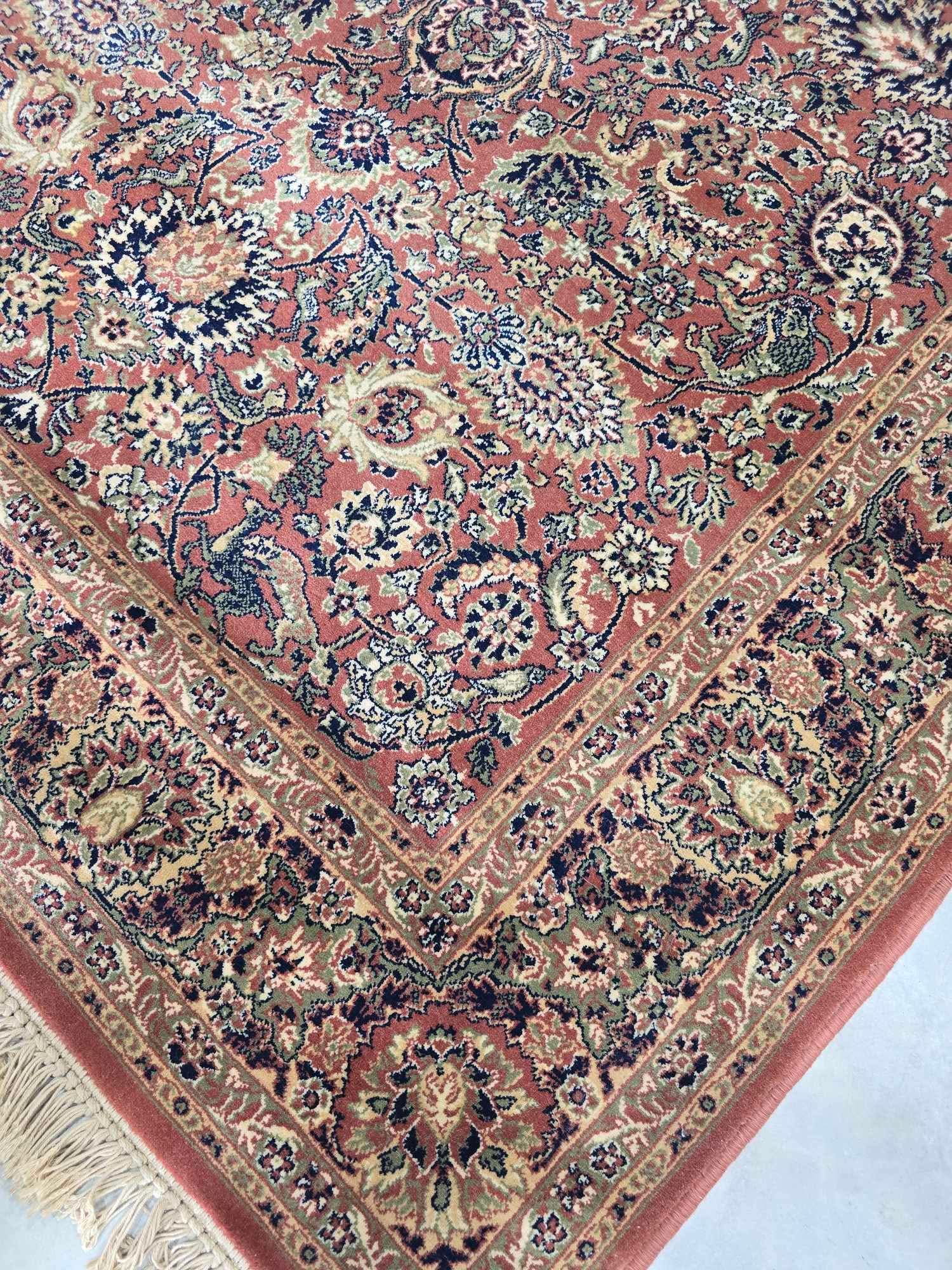 Belgian Floral Medallion Rug in Red & Ivory | 170 x 240cm