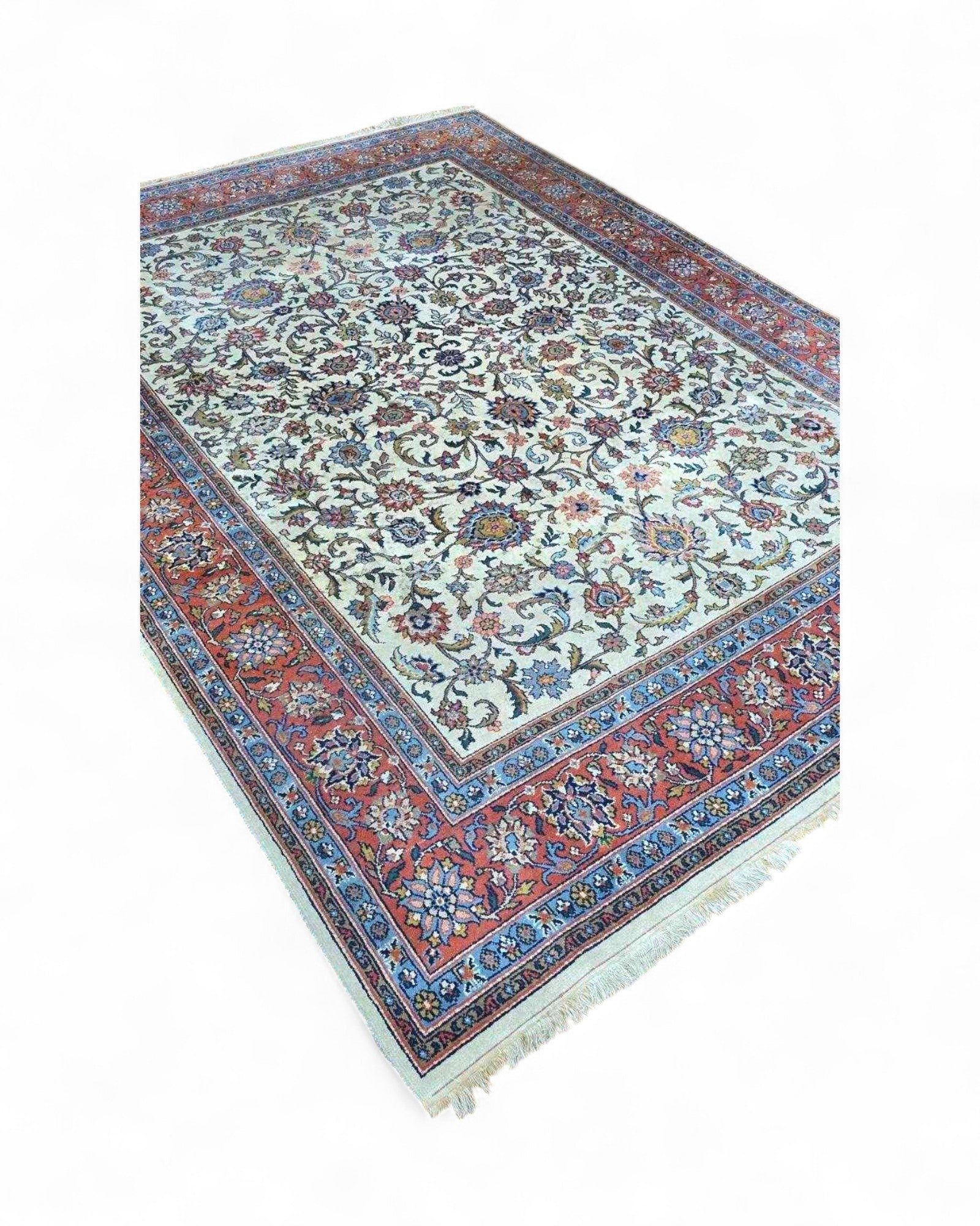 Belgian Ivory Floral Field Rug | 218 x 300 cm