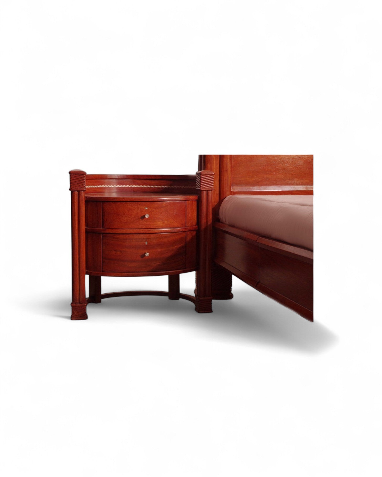 East and West Bed Set, Mother of Pearl Inlay - Reproduction