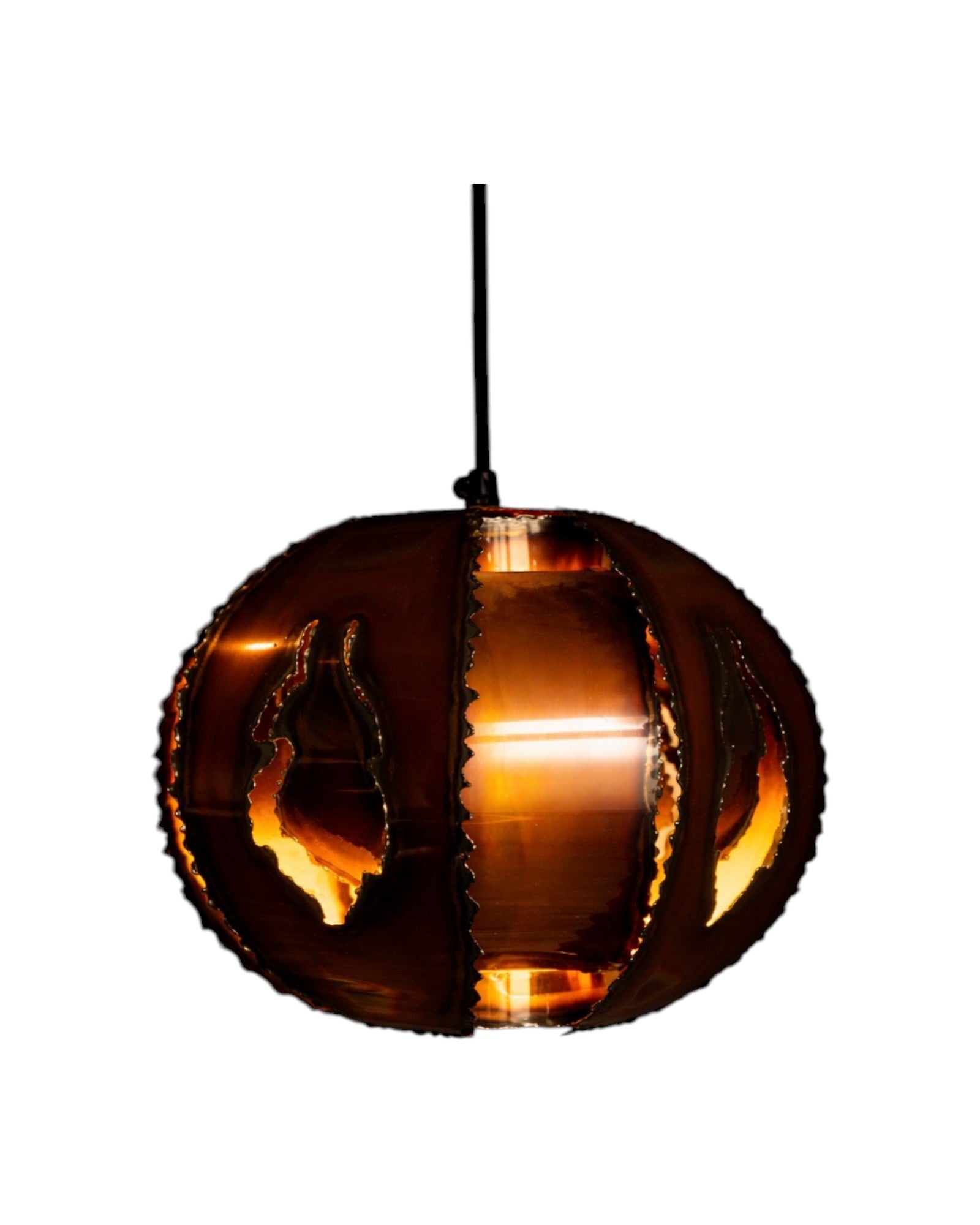 Brutalist copper lamp by Sven Aage Holm Sørensen