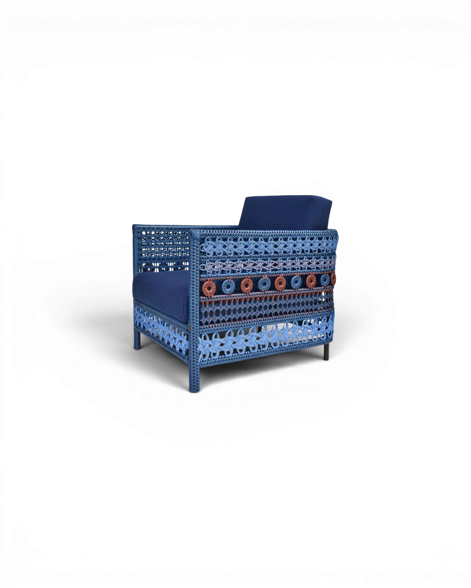 PE.ROY-RIENG Armchair - Blue / Copper