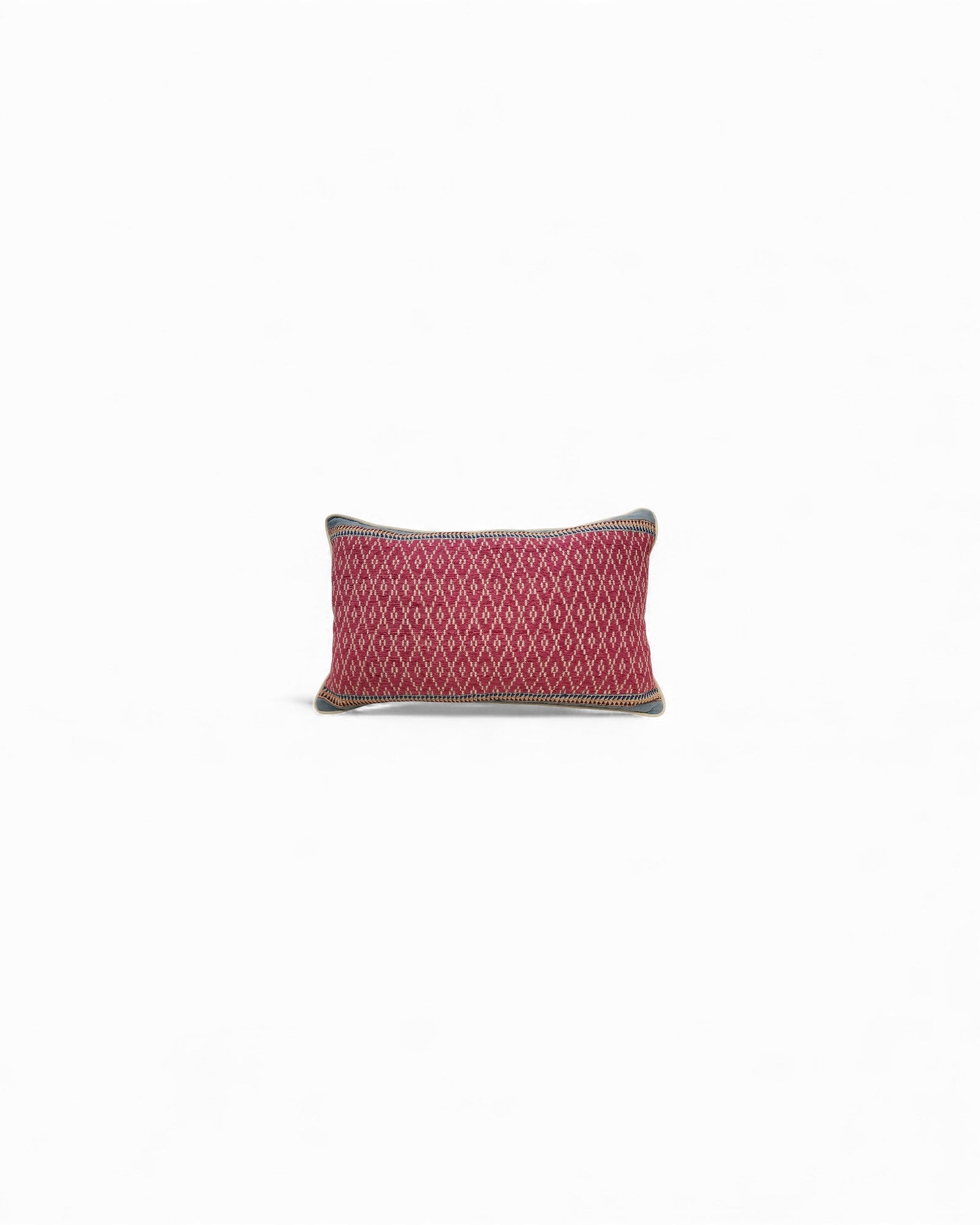 Handwoven Khit Lumbar Cushion - Pink & Baby Blue