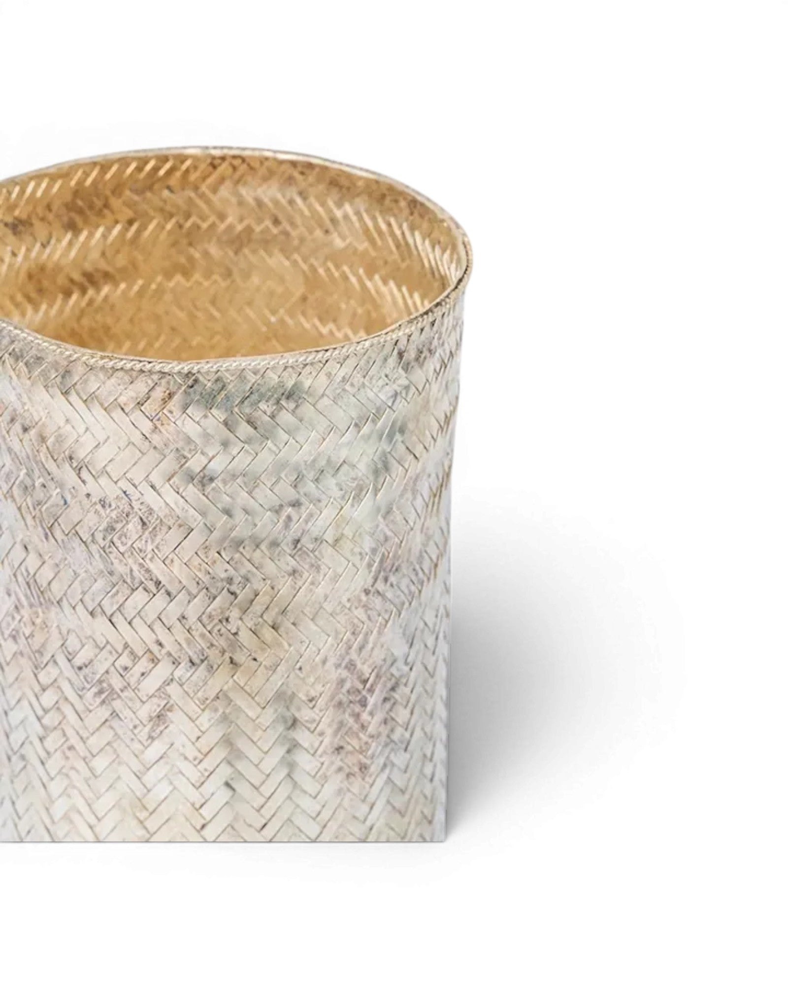 Sopha Silver Plated Copper Woven Round Wide Vase