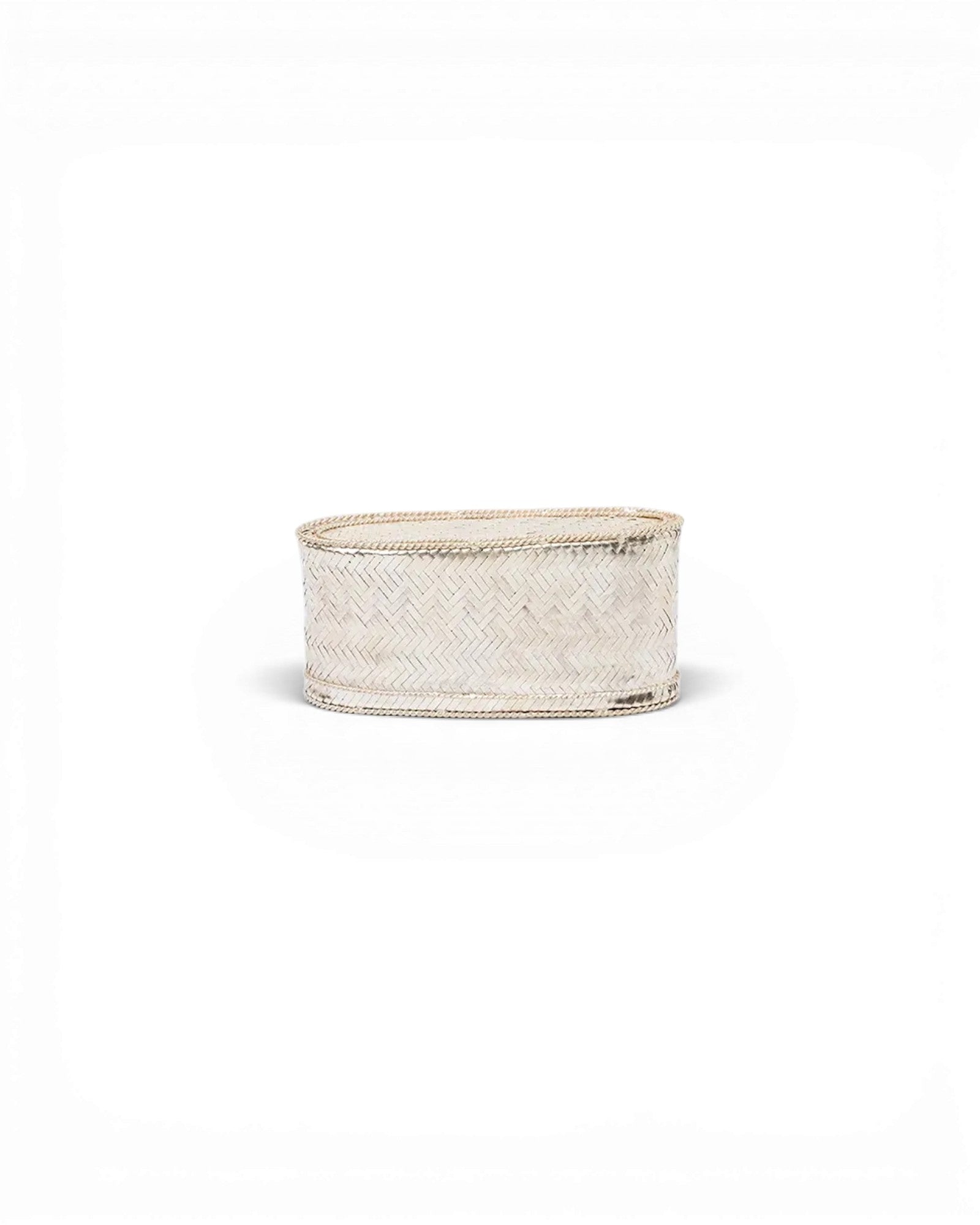 Sisouvanh Silver Plated Copper Woven Oval Narrow Box