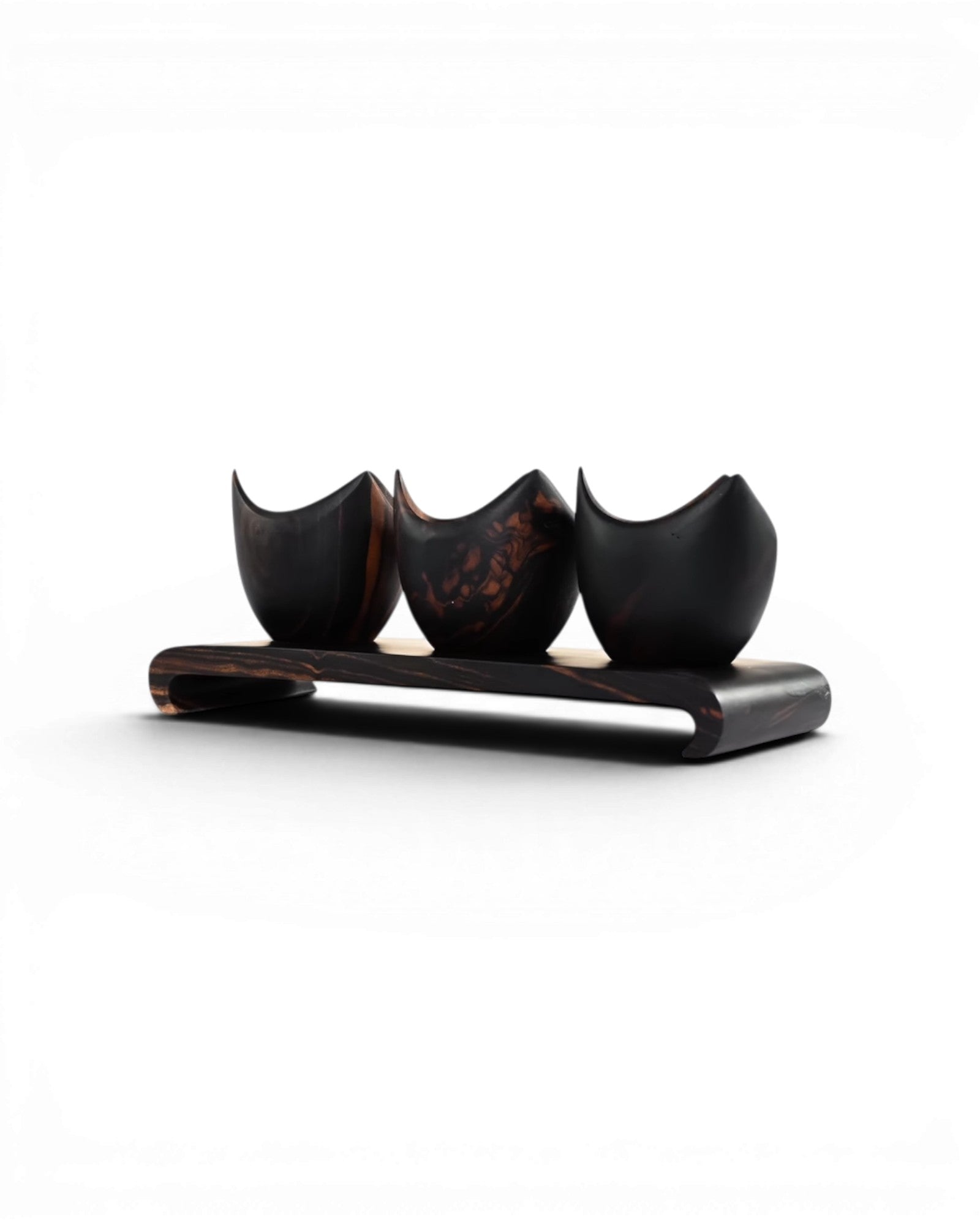 Black Ebony & Silver Tulips Candle Holder - Set of 3 - Surround Living - 4