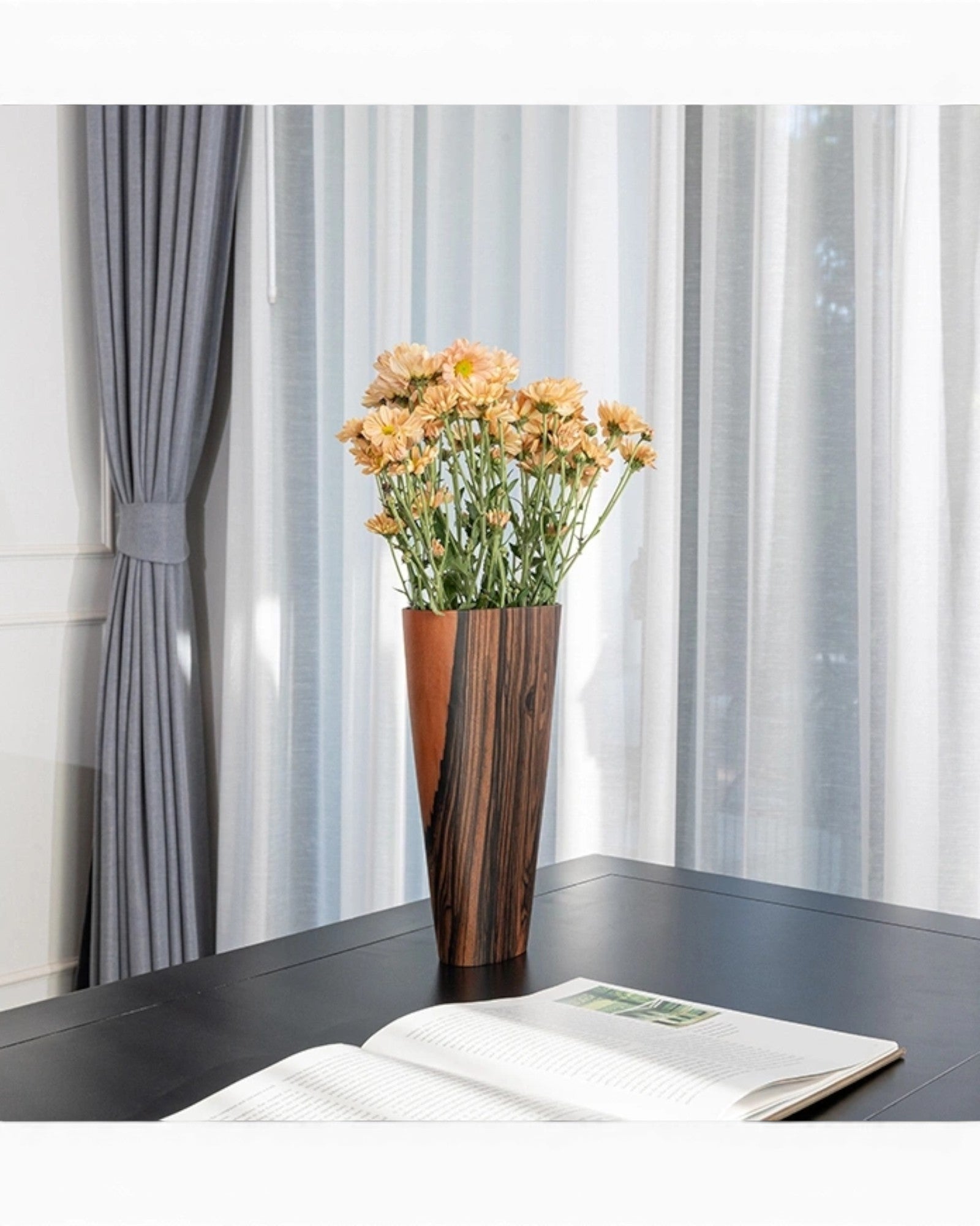 Elsa Tall Vase - Black & Red Ebony - Surround Living - 7